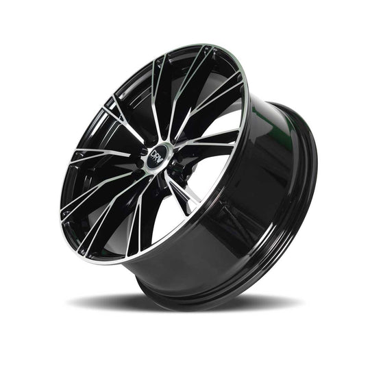 D23-188010H1123873BMF - DRW D23 18X8 5X112 / 5X114.3 38mm Black Machined Face - DRW Wheels Canada