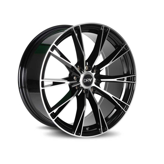 D23-188010H1123873BMF - DRW D23 18X8 5X112 / 5X114.3 38mm Black Machined Face - DRW Wheels Canada