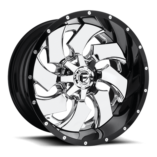 D24024208247 - Fuel Off-Road D240 Cleaver 24X12 8X165.1 -44 mm Chrome Plated Gloss Black Lip - Fuel Off-Road Wheels Canada