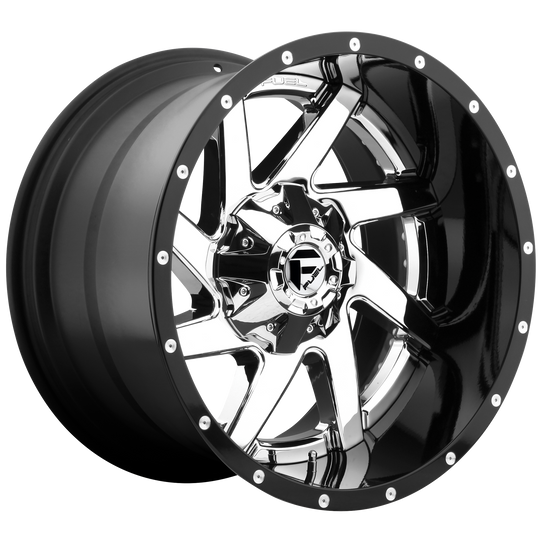 D26322208247 - Fuel Off-Road D263 Renegade 22X12 8X165.1 -44 mm Chrome Plated Gloss Black Lip - Fuel Off-Road Wheels Canada