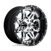 Load image into Gallery viewer, D26620209847 - Fuel Offroad D266 Lethal 20X12 6X135 / 6X139.7 -44mm Chrome Plated Gloss Black Lip - Fuel Offroad Wheels Canada