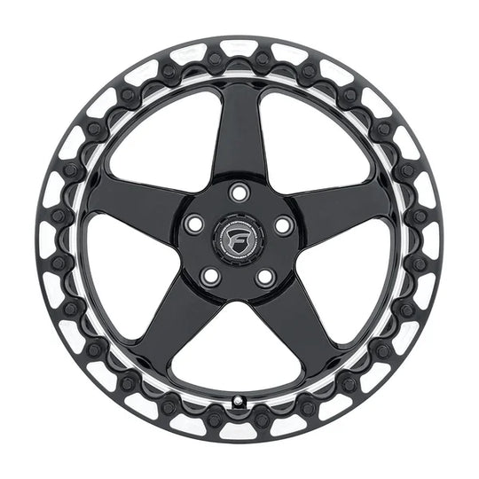 F00170071P30 - Forgestar D5 Beadlock 17X10 5X115 ET 30mm Gloss Black Machined - Forgestar Wheels Canada