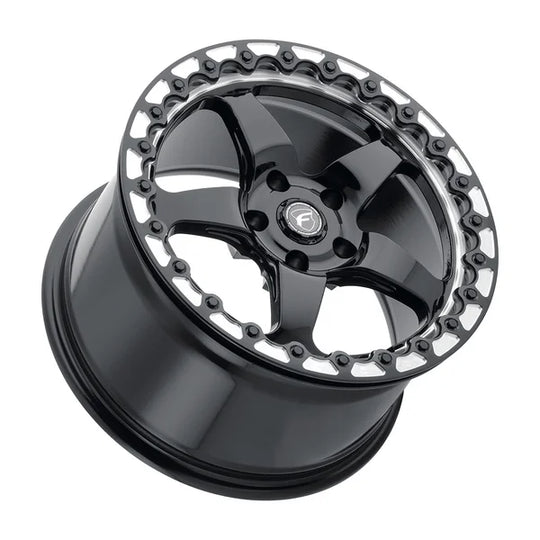 F001B0067P50 - Forgestar D5 Beadlock 15X10 5X114.3 ET 50mm Gloss Black Machined - Forgestar Wheels Canada