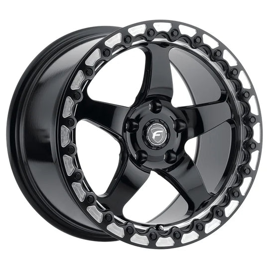 F001B0067P50 - Forgestar D5 Beadlock 15X10 5X114.3 ET 50mm Gloss Black Machined - Forgestar Wheels Canada