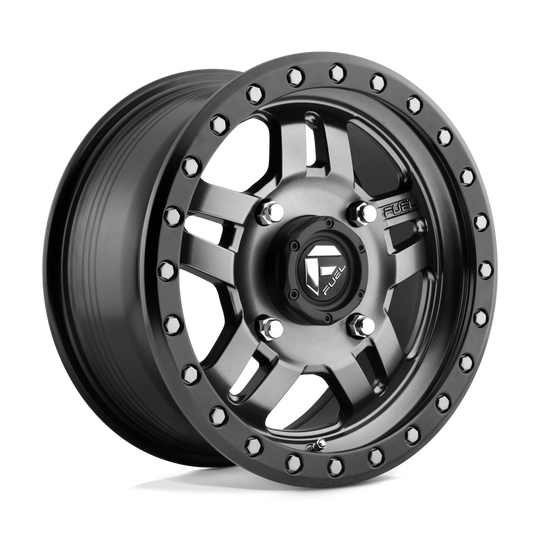 D5581570A544 - Fuel Off-Road D558 Anza 15X7 4X156 13mm Matte Gun Metal Black Bead Ring - Fuel Off-Road Wheels Canada
