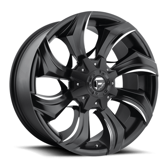 D57120909850 - Fuel Off-Road D571 Strykr 20X9 6X139.7 / 6X135 1mm Gloss Black Milled - Fuel Off-Road Wheels Canada