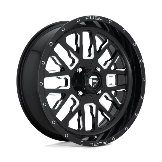 D6112070A544 - Fuel Off-Road D611 Stroke 20X7 4X156 13mm Gloss Black Milled - Fuel Off-Road Wheels Canada