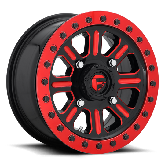 D9111500A564 - Fuel Off-Road D911 Hardline Beadlock 15X10 4X156 25mm Gloss Black Red Tinted Clear - Fuel Off-Road Wheels Canada