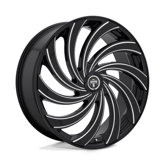 S239240000+05D - DUB S239 Delish 24X10 BLANK  5mm Gloss Black Milled - DUB Wheels Canada