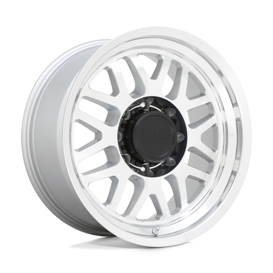1795DLT-88165S25 - Black Rhino Delta 17X9.5 8X165.1 -18 mm Gloss Silver With Mirror Face & Lip - Black Rhino Wheels Canada