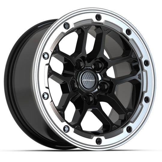 DF01-17080-5127-12MB - Defiant DF01 17X8 5X127 ET12mm Gloss Black with Milled Ring - Defiant Wheels Canada