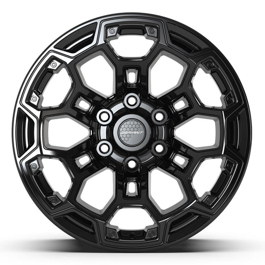 DF03-18090-6550-12B - Defiant DF03 18X9 6X139.7 ET-12mm Gloss Black - Defiant Wheels Canada