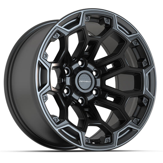 DF03-18090-6550-12B1G1 - Defiant DF03 18X9 6X139.7 ET-12mm Satin Black with Satin Charcoal - Defiant Wheels Canada
