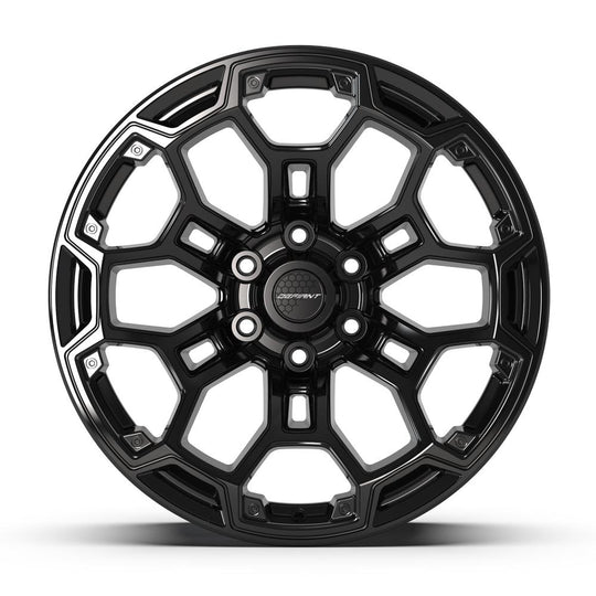 DF03-20090-6550-12B - Defiant DF03 20X9 6X139.7 ET-12mm Gloss Black - Defiant Wheels Canada
