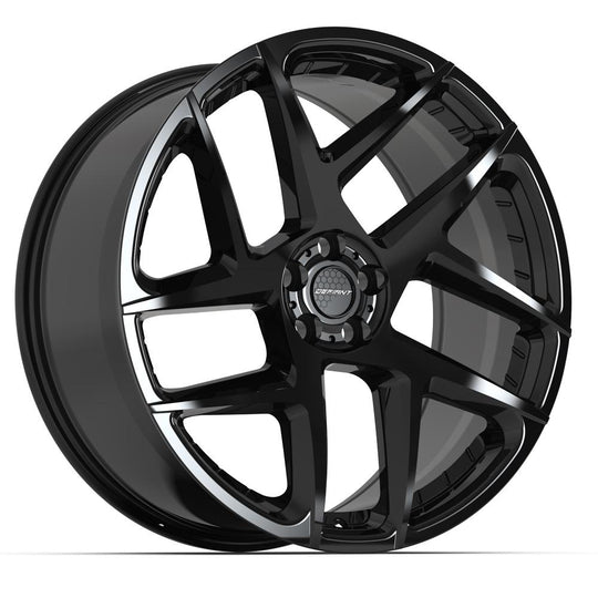 DF05-22100-5108-37B - Defiant DF05 22X10 5X108 ET37mm Gloss Black - Defiant Wheels Canada