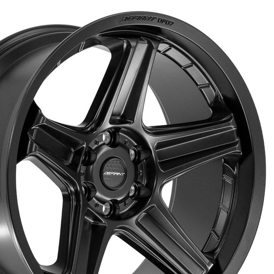 DF07-22100-6550-12B1 - Defiant DF07 22X10 6X139.7 ET-12mm Satin Black - Defiant Wheels Canada