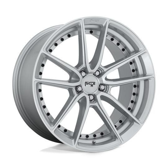 M221199521+40 - Niche M221 DFS 19X9.5 5X120  40mm Gloss Silver Machined - Niche Wheels Canada