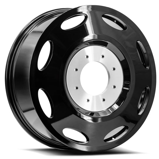 DI228258100GB - XF Dually Dually Inner 22X8.25 8X165.1 100mm Gloss Black - XF Dually Wheels Canada