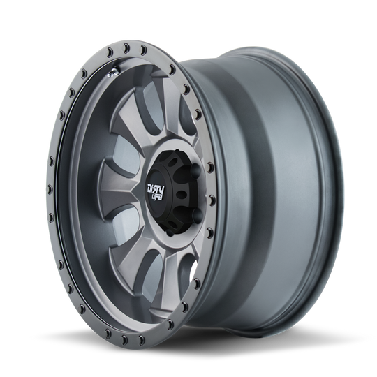 9300-57100MGN - Dirty Life Ironman 15X7 4X110 /  ET 13mm Matte Gunmetal with Black Beadlock - Dirty Life Wheels Canada