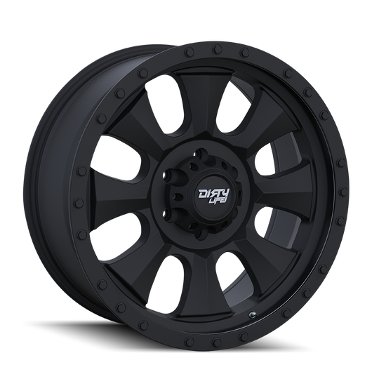 9300-47100MBN - Dirty Life Ironman 14X7 4X110 /  ET 13mm Matte Black with Black Beadlock - Dirty Life Wheels Canada