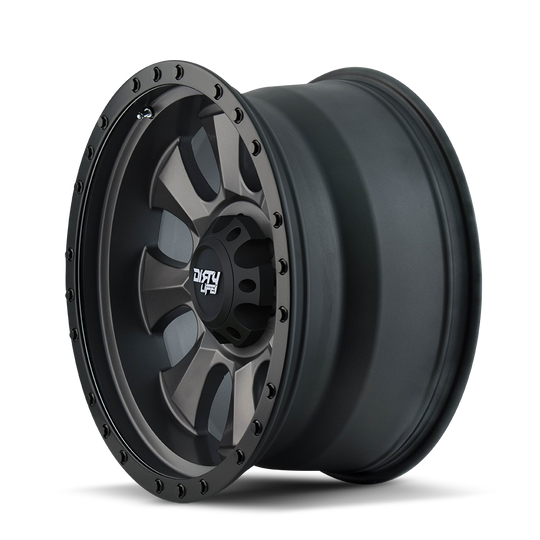 9300-2181MBN - Dirty Life Ironman 20X10 8X165.1 /  ET -19mm Matte Black with Simulated Ring - Dirty Life Wheels Canada