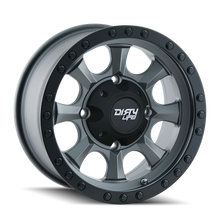 Load image into Gallery viewer, 9300-47100MGN - Dirty Life Ironman 14X7 4X110 /  ET 13mm Matte Gunmetal with Black Beadlock - Dirty Life Wheels Canada