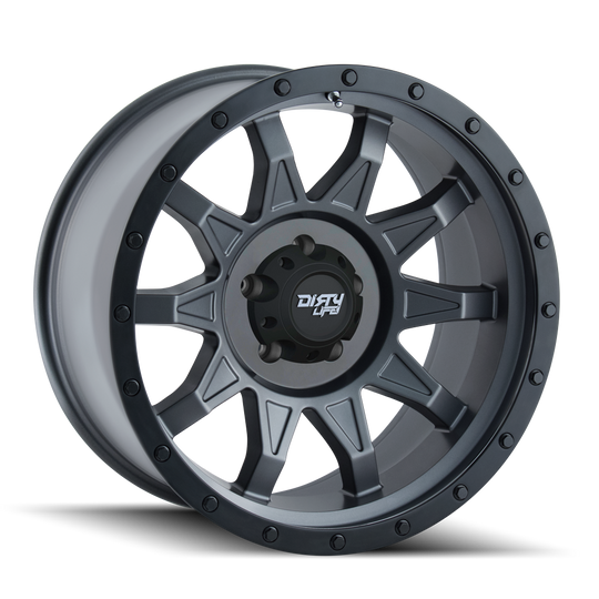 9301-2173MGN - Dirty Life Roadkill 20X10 5X127 /  ET -19mm Matte Gunmetal with Black Beadlock - Dirty Life Wheels Canada