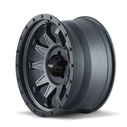 9301-2173MGN - Dirty Life Roadkill 20X10 5X127 /  ET -19mm Matte Gunmetal with Black Beadlock - Dirty Life Wheels Canada