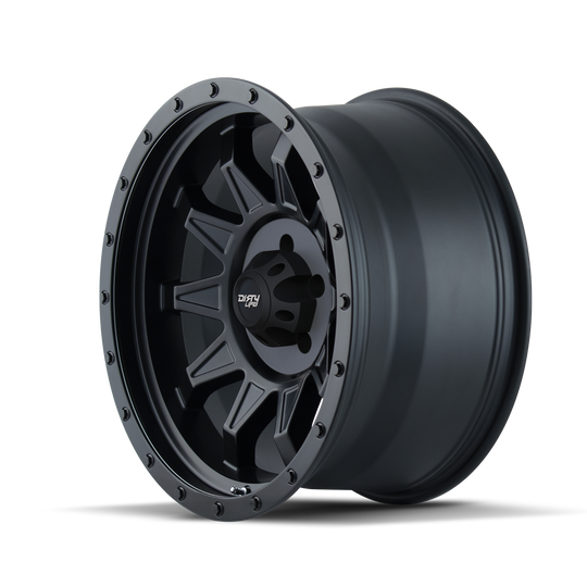 9301-7832MBN - Dirty Life Roadkill 17X8.5 6X120 /  ET 6mm Matte Black with Simulated Ring - Dirty Life Wheels Canada