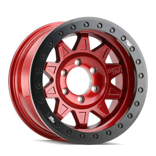 9302-7973R14 - Dirty Life Roadkill 17X9 5X127 /  ET -14mm Gloss Crimson Candy Red - Dirty Life Wheels Canada