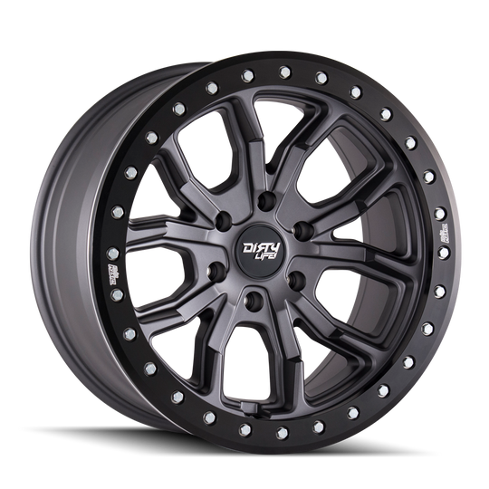 9303-7965MGT12 - Dirty Life DT-1 17X9 5X114.3 /  ET -12mm Satin Gunmetal - Dirty Life Wheels Canada