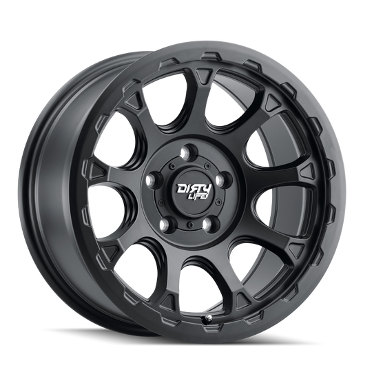 9307-7883MB - Dirty Life Drifter 17X8.5 6X139.7 /  ET -6mm Satin Black - Dirty Life Wheels Canada