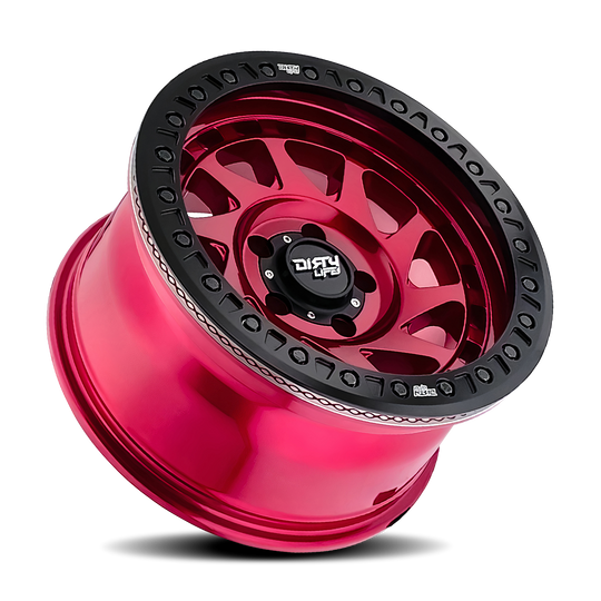 9313-7973R12 - Dirty Life Enigma Race 17X9 5X127 /  ET -12mm Gloss Crimson Candy Red - Dirty Life Wheels Canada