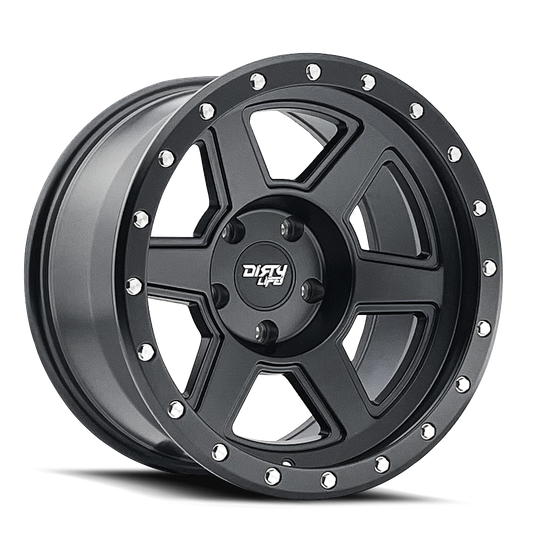 9315-7973MB12 - Dirty Life Compound 17X9 5X127 /  ET -12mm Matte Black - Dirty Life Wheels Canada