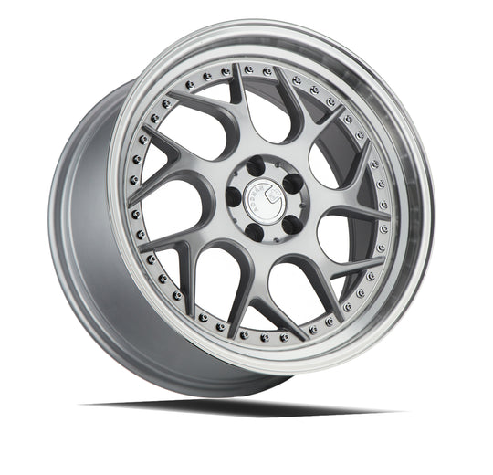 DS11885510035SML - Aodhan DS01 18X8.5 5X100 ET 35mm Silver Machined Lip with Chrome Rivets - Aodhan Wheels Canada