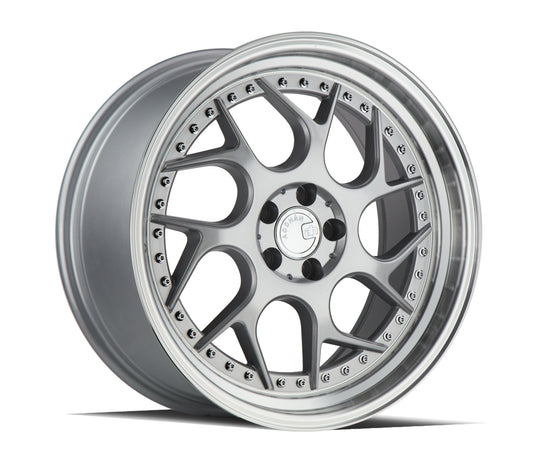 DS11885510035SML - Aodhan DS01 18X8.5 5X100 ET 35mm Silver Machined Lip with Chrome Rivets - Aodhan Wheels Canada