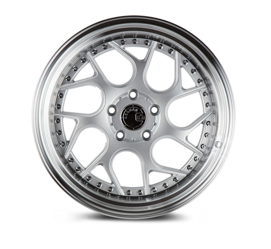 DS11895510035SML - Aodhan DS01 18X9.5 5X100 ET 35mm Silver Machined Lip with Chrome Rivets - Aodhan Wheels Canada