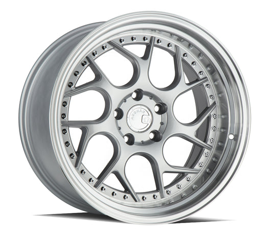 DS11895510035SML - Aodhan DS01 18X9.5 5X100 ET 35mm Silver Machined Lip with Chrome Rivets - Aodhan Wheels Canada