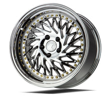 Load image into Gallery viewer, DS31895510035VC_P - Aodhan DS03 (Passenger Side) 18X9.5 5X100 ET 35mm Vacuum Chrome with Gold Rivets - Aodhan Wheels Canada