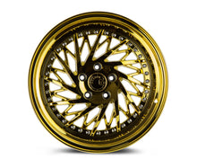 Load image into Gallery viewer, DS31895510035VG_D - Aodhan DS03 (Driver Side) 18X9.5 5X100 ET 35mm Gold Vacuum with Chrome Rivets - Aodhan Wheels Canada