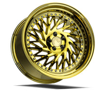 Load image into Gallery viewer, DS31895510035VG_D - Aodhan DS03 (Driver Side) 18X9.5 5X100 ET 35mm Gold Vacuum with Chrome Rivets - Aodhan Wheels Canada