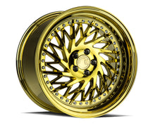 Load image into Gallery viewer, DS31895510035VG_D - Aodhan DS03 (Driver Side) 18X9.5 5X100 ET 35mm Gold Vacuum with Chrome Rivets - Aodhan Wheels Canada