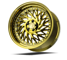 Load image into Gallery viewer, DS31895510035VG_P - Aodhan DS03 (Passenger Side) 18X9.5 5X100 ET 35mm Gold Vacuum with Chrome Rivets - Aodhan Wheels Canada