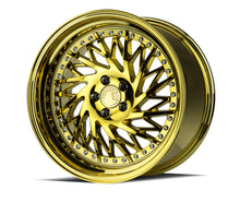 Load image into Gallery viewer, DS31895510035VG_P - Aodhan DS03 (Passenger Side) 18X9.5 5X100 ET 35mm Gold Vacuum with Chrome Rivets - Aodhan Wheels Canada