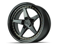 Charger l'image dans la galerie, DS51885511435GB - Aodhan DS05 18X8.5 5X114.3 ET 35mm Gloss Black with Gold Rivets - Aodhan Wheels Canada