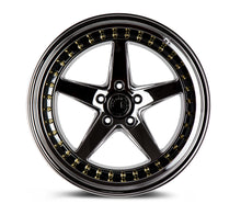 Load image into Gallery viewer, DS51895511430VB - Aodhan DS05 18X9.5 5X114.3 ET 30mm Black Vacuum with Gold Rivets - Aodhan Wheels Canada