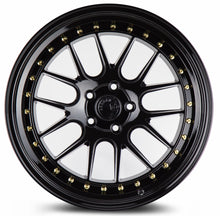 Load image into Gallery viewer, DS61911511422GB - Aodhan DS06 19X11 5X114.3 ET 22mm Gloss Black with Gold Rivets - Aodhan Wheels Canada