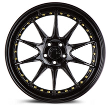 Load image into Gallery viewer, DS71885510035GB - Aodhan DS07 18X8.5 5X100 ET 35mm Gloss Black with Gold Rivets - Aodhan Wheels Canada