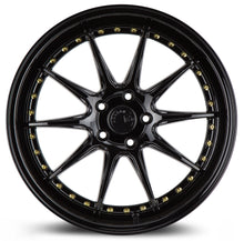 Load image into Gallery viewer, DS71895510035GB - Aodhan DS07 18X9.5 5X100 ET 35mm Gloss Black with Gold Rivets - Aodhan Wheels Canada