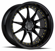 Charger l'image dans la galerie, DS71911511415GB - Aodhan DS07 19X11 5X114.3 ET 15mm Gloss Black with Gold Rivets - Aodhan Wheels Canada